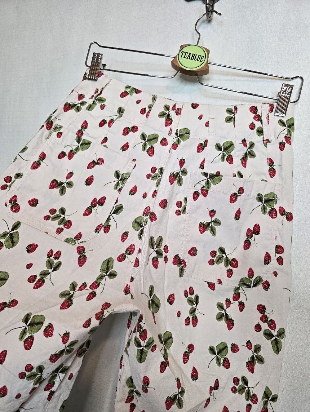 Maeve Colette Linen Pants Crop Wide Leg Strawberries 28 - Picture 9 of 14